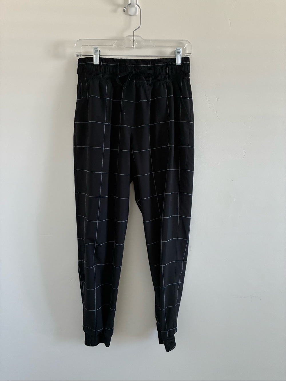Albion Black Windowpane Jogger Pants - woman’s size m